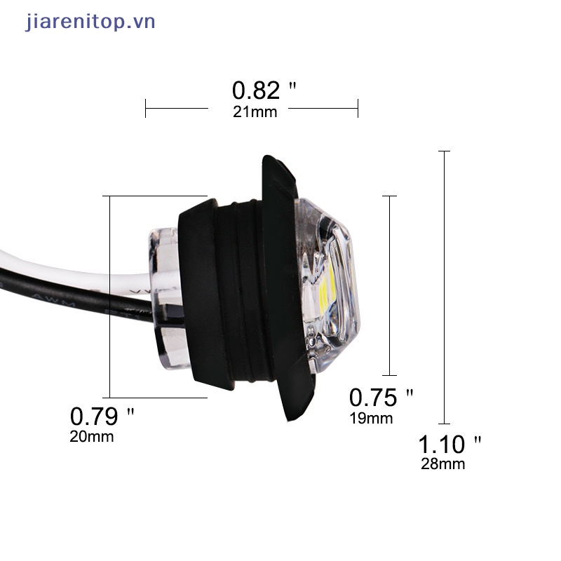 1 Đèn Tín Hiệu Tròn 3led 3 / 4 "Màu Vàng / Trắng Cho Xe Tải vn