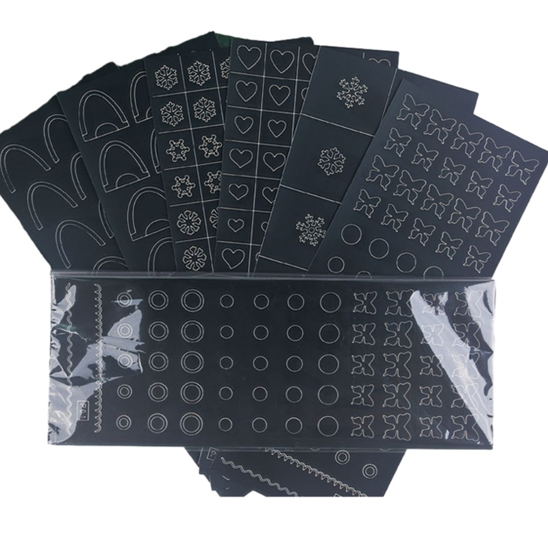 Pepa Set 6 Miếng Dán Trang Trí Móng Tay Nghệ Thuật Kiểu Pháp Rỗng