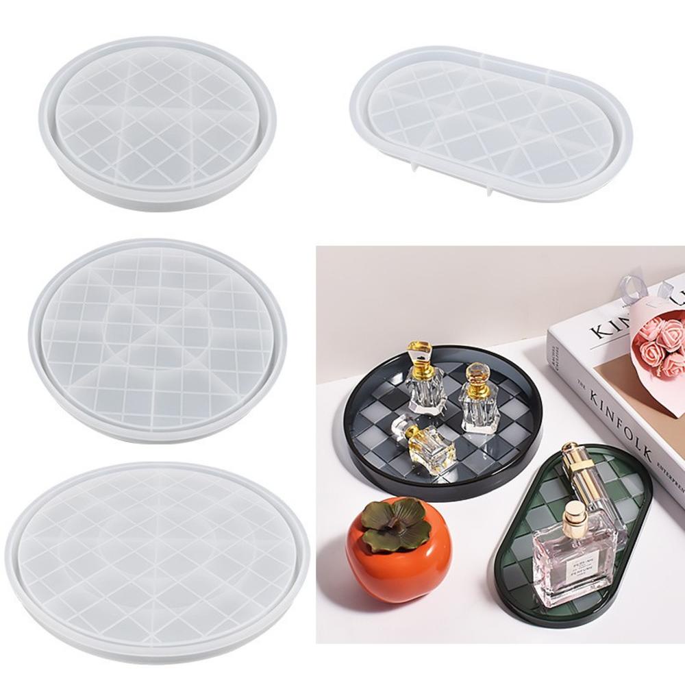 Khuôn silicone Hình oval Dùng Làm Khay Lót Ly Nước diy