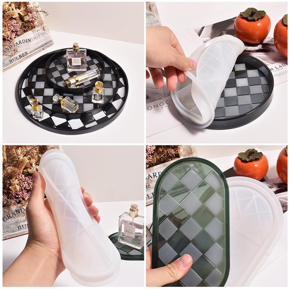 Khuôn silicone Hình oval Dùng Làm Khay Lót Ly Nước diy
