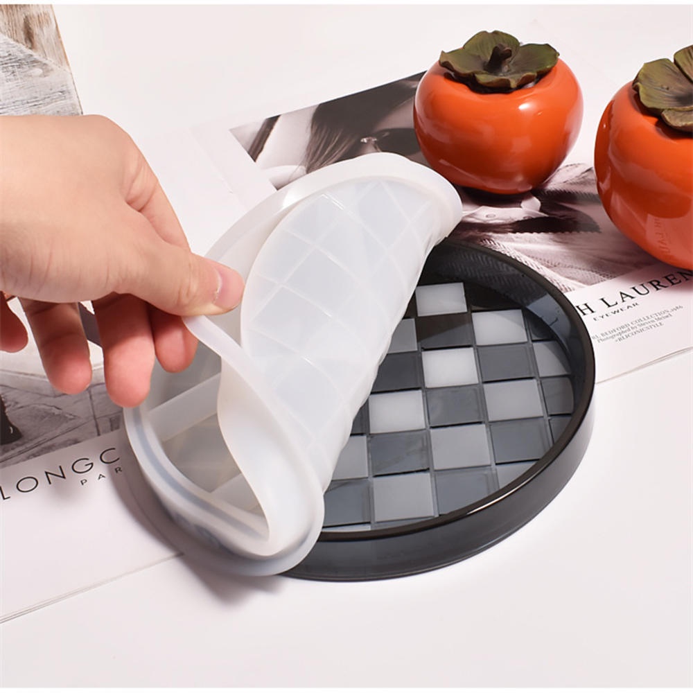 Khuôn silicone Hình oval Dùng Làm Khay Lót Ly Nước diy