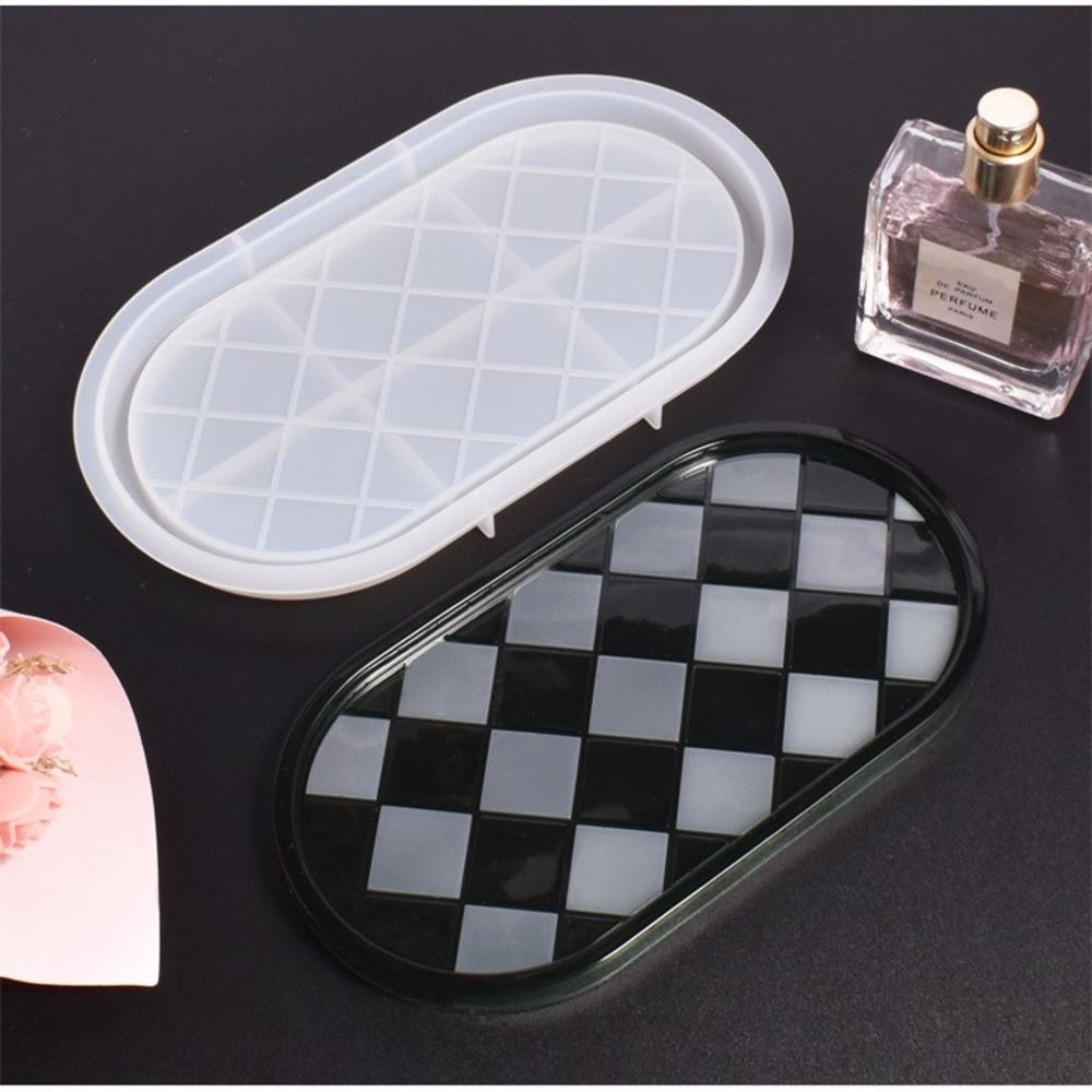 Khuôn silicone Hình oval Dùng Làm Khay Lót Ly Nước diy