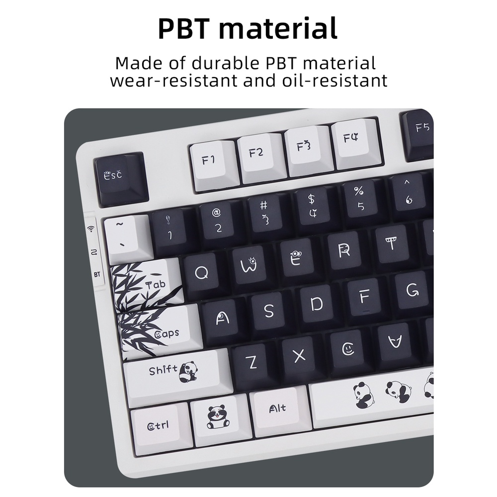 Panda Keycaps Nắp Đậy Phím pbt Màu Trắng Đen Cho Bàn Phím Cơ 60% 61 64 68 71 75 81
