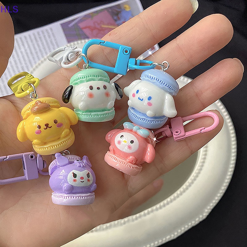 SANRIO Móc Khóa Hình Bánh macaron Dễ Thương Phong Cách Nhật Bản