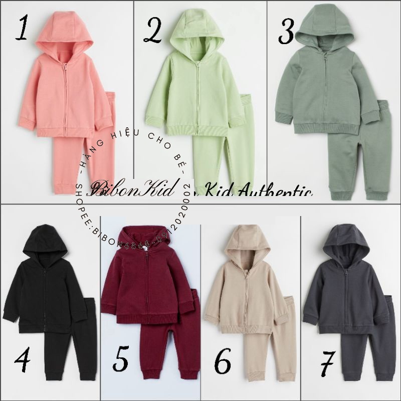 Set nỉ bông mũ form to HM US/JP từ 6-9m đến 3-4y