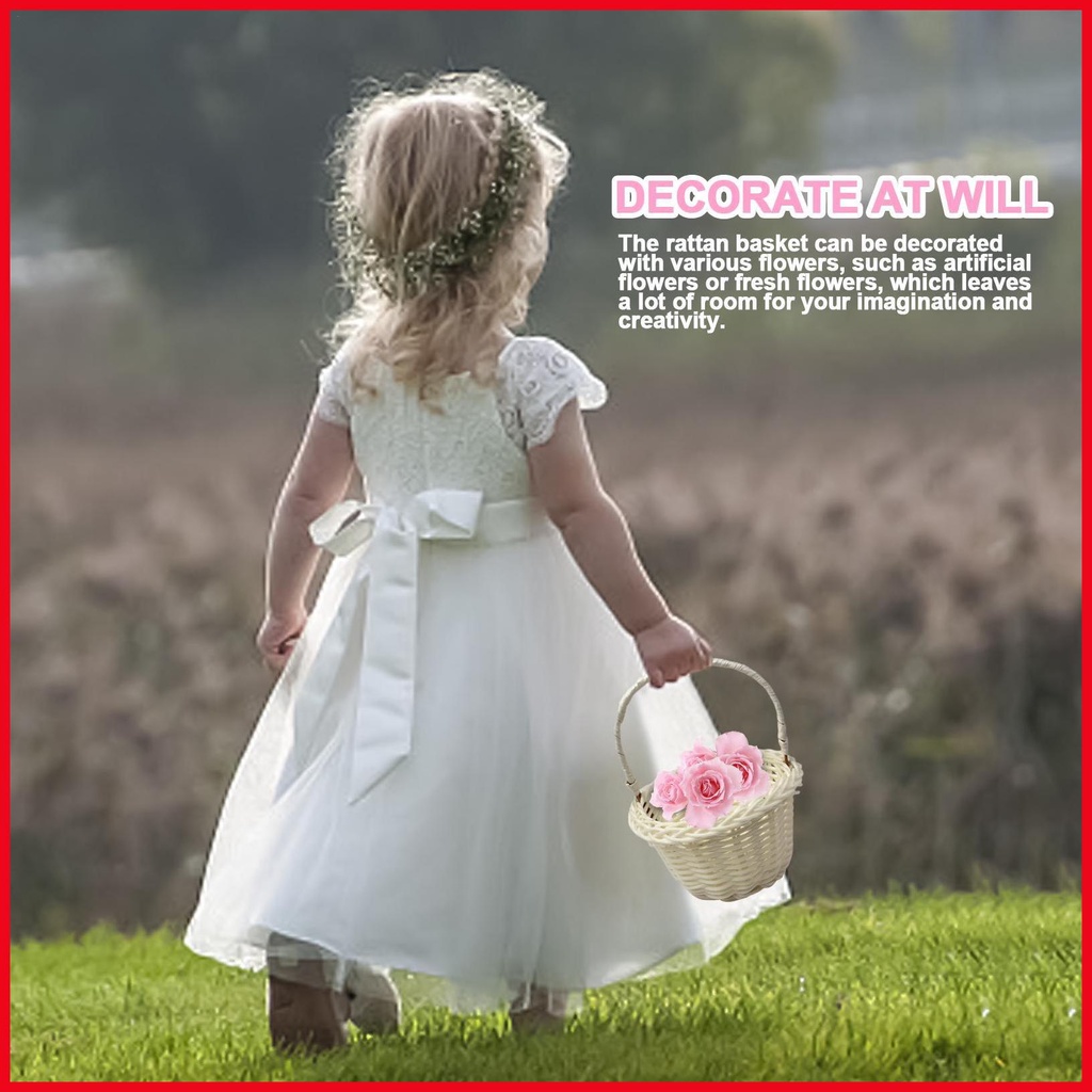 Giỏ Hoa Đan Mây Có Tay Cầm Dùng Trang Trí Xinh Xắn