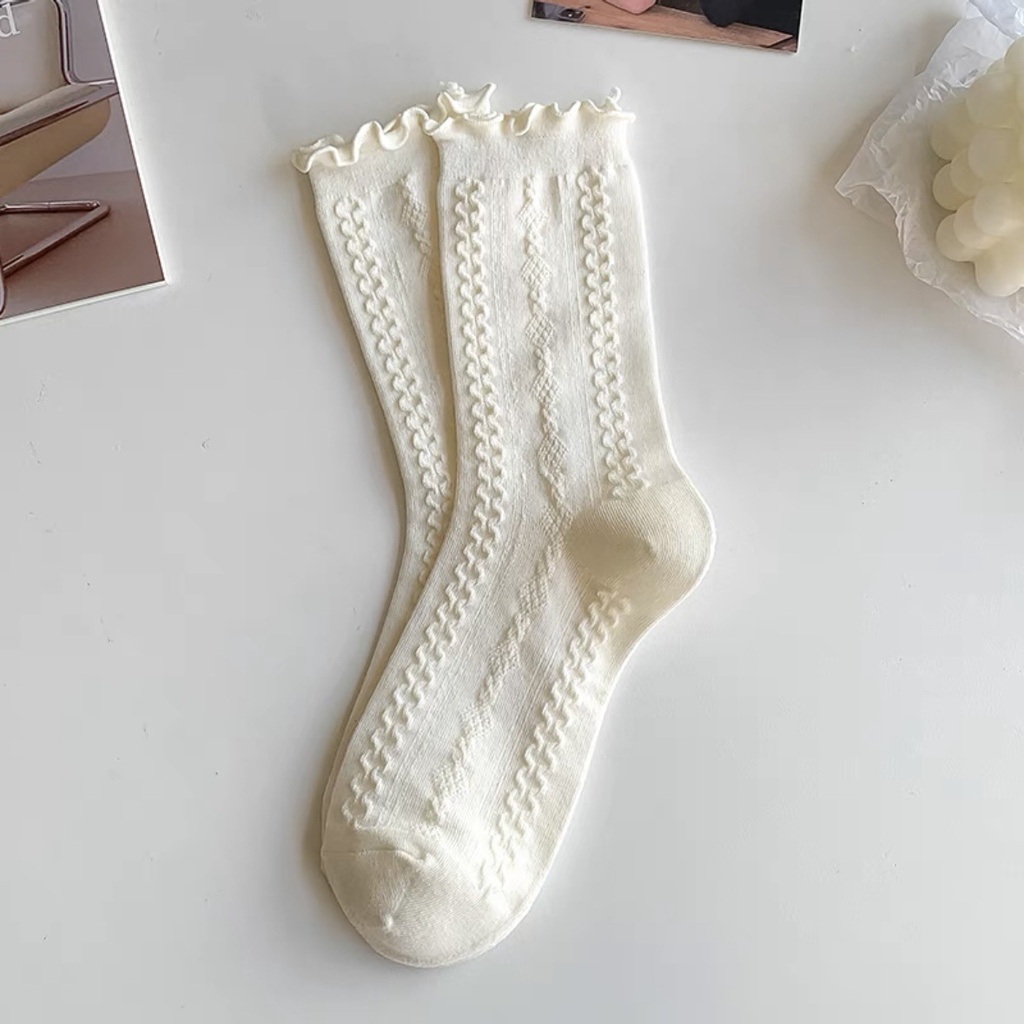 Tất Màu Trơn Thoáng Khí Phong Cách lolita Dễ Thương Cho Nữ