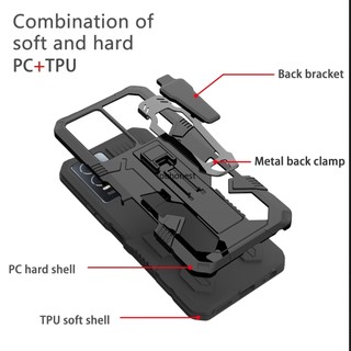 Ốp Điện Thoại For Apple iPhone 13 Pro Max Case iPhone 7 Plus Ốp Lưng iPhone 12 Mini Casing iPhone 8 Plus Case iPhone SE Case iPhone XR Case Cool shockproof Mecha Warrior Back Clip Stand Phone Cover Cassing Cases Case JZS