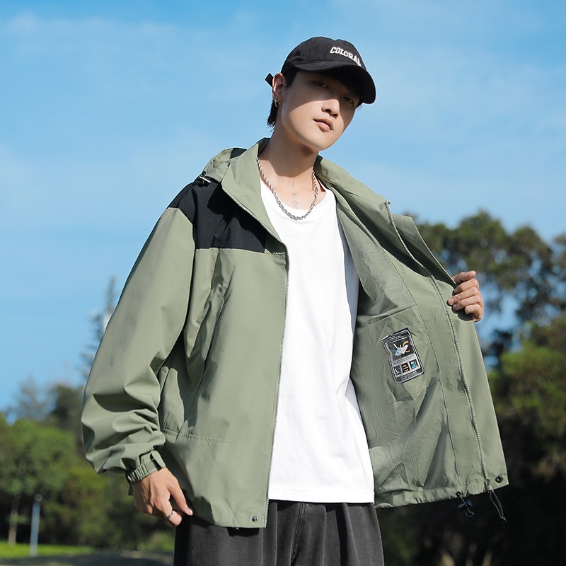 Enlee Áo Khoác Thể Thao Chống Nước Có Mũ Trùm Đầu Tháo Rời Được Ấm Áp Hợp Thời Trang Cho Cặp Đôi Ngoài Trời