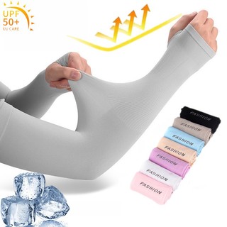 1 Cặp Găng Cánh Tay Chống Nắng Và Tia uv Bằng Lụa Lạnh unisex Dùng Khi Lái Xe / Đạp Xe / Câu Cá / Chạy