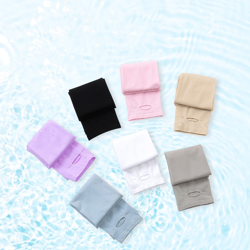 1 Cặp Găng Cánh Tay Chống Nắng Và Tia uv Bằng Lụa Lạnh unisex Dùng Khi Lái Xe / Đạp Xe / Câu Cá / Chạy