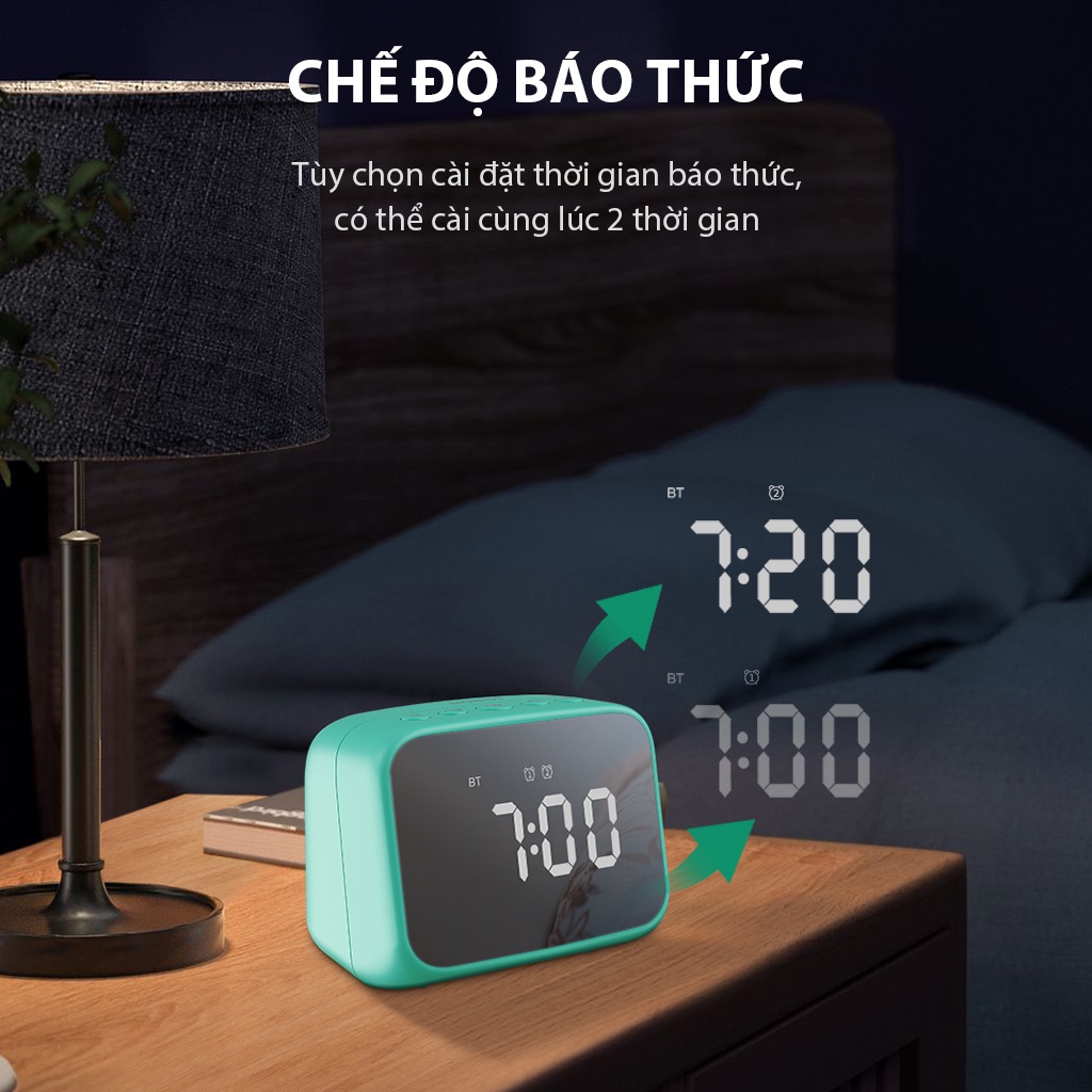 Loa Bluetooth 5.3 ROBOT RB170 Màn Hình LED Kiêm Đồng Hồ Báo Thức - Chính Hãng