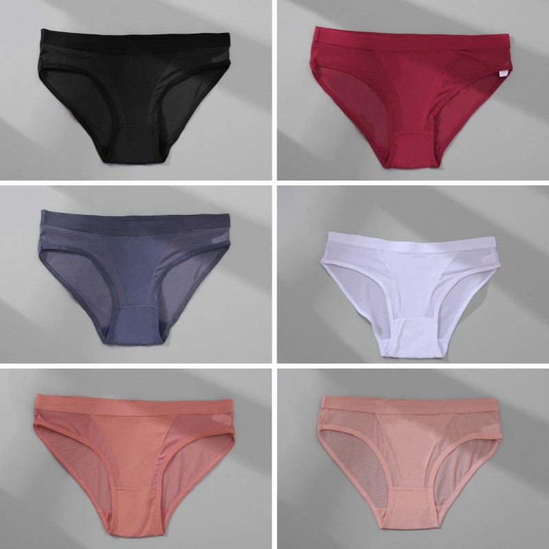 Allofme Quần Lót cotton Phối Lưới Thoáng Khí Thoải Mái Gợi Cảm Cho Nữ m-xxl