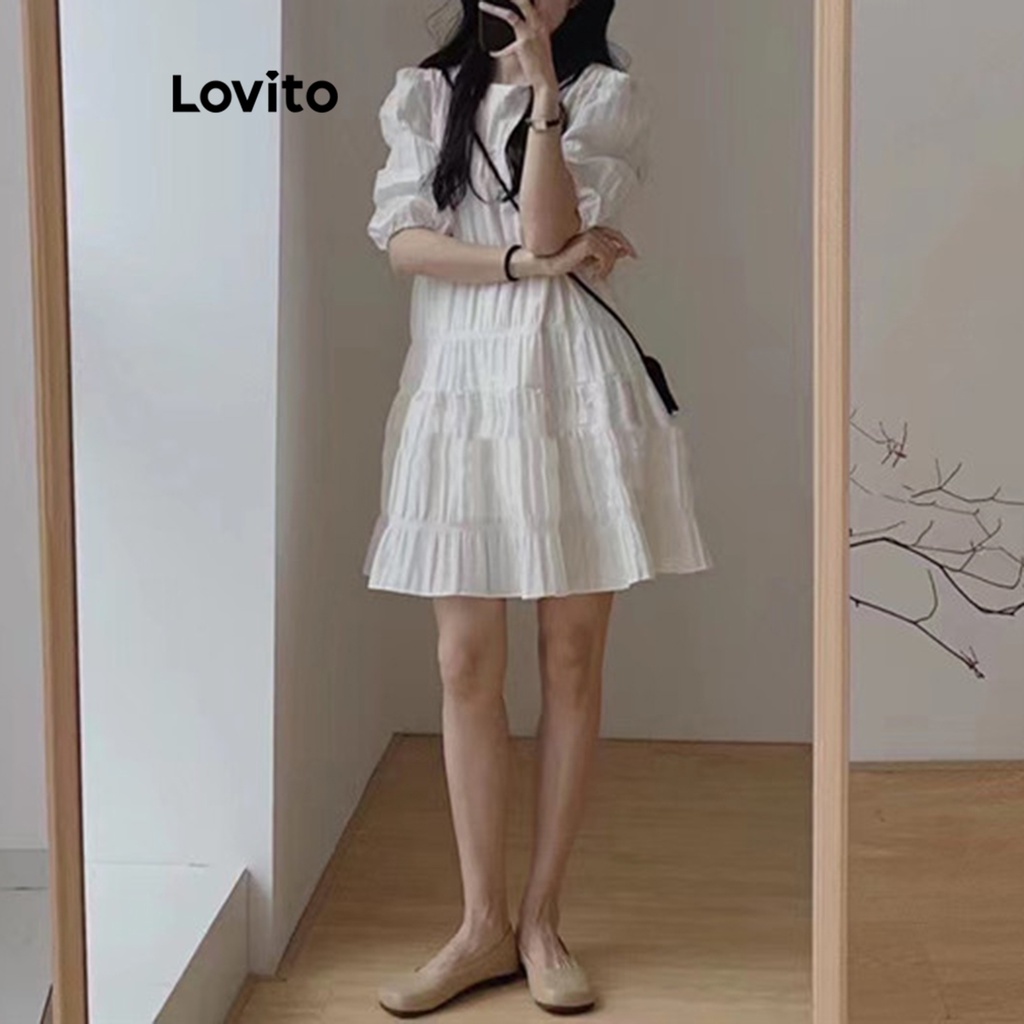 Đầm Lovito cơ bản không tay màu trơn thường ngày cho nữ LNA16150