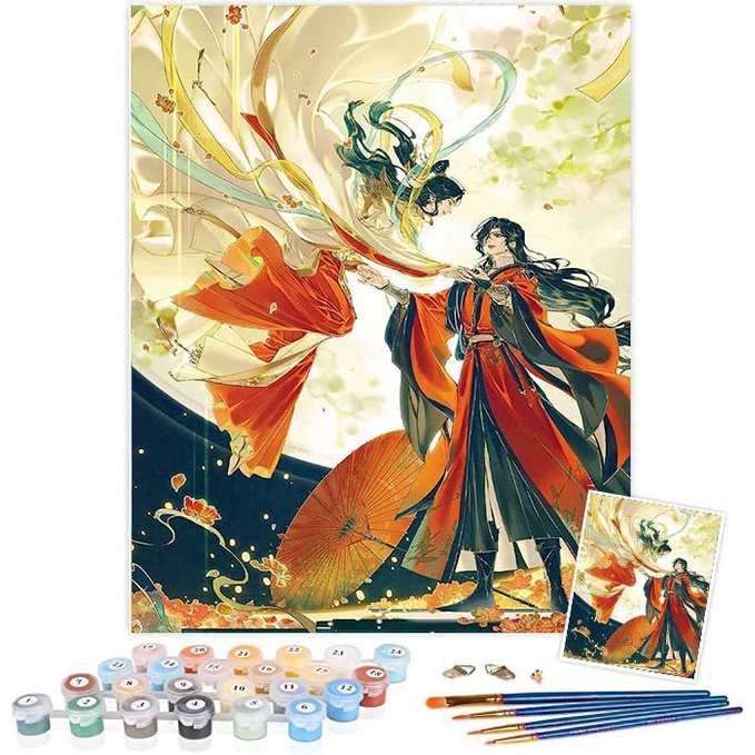 Tranh số hóa Thiên quan tứ phúc 40*50cm mẫu 3