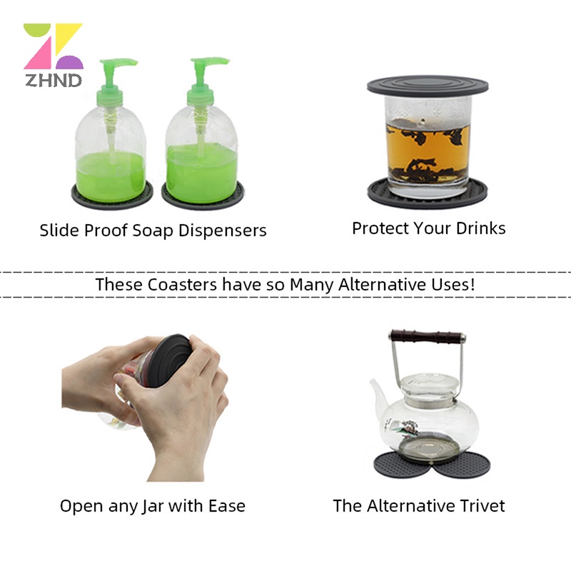 Tấm Lót Ly Hình Tròn Bằng silicone Tiện Dụng Cho Nhà Bếp