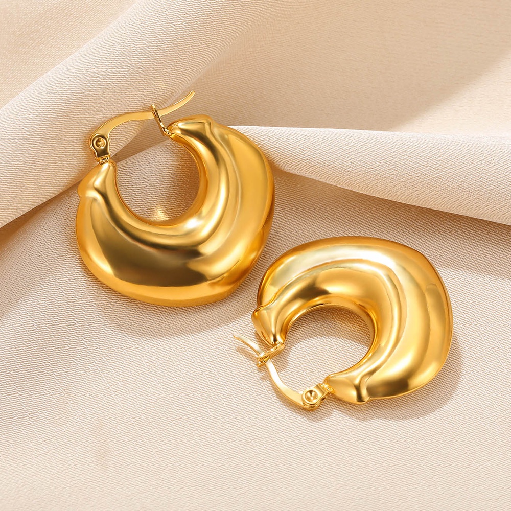 Đôi Khuyên Tai Tròn Bằng Thép Không Gỉ Màu Sắc Thời Trang Dành Cho Nữ