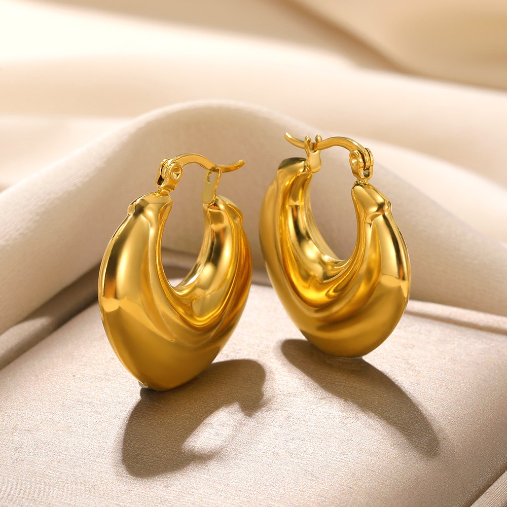 Đôi Khuyên Tai Tròn Bằng Thép Không Gỉ Màu Sắc Thời Trang Dành Cho Nữ