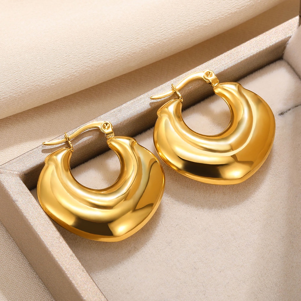 Đôi Khuyên Tai Tròn Bằng Thép Không Gỉ Màu Sắc Thời Trang Dành Cho Nữ