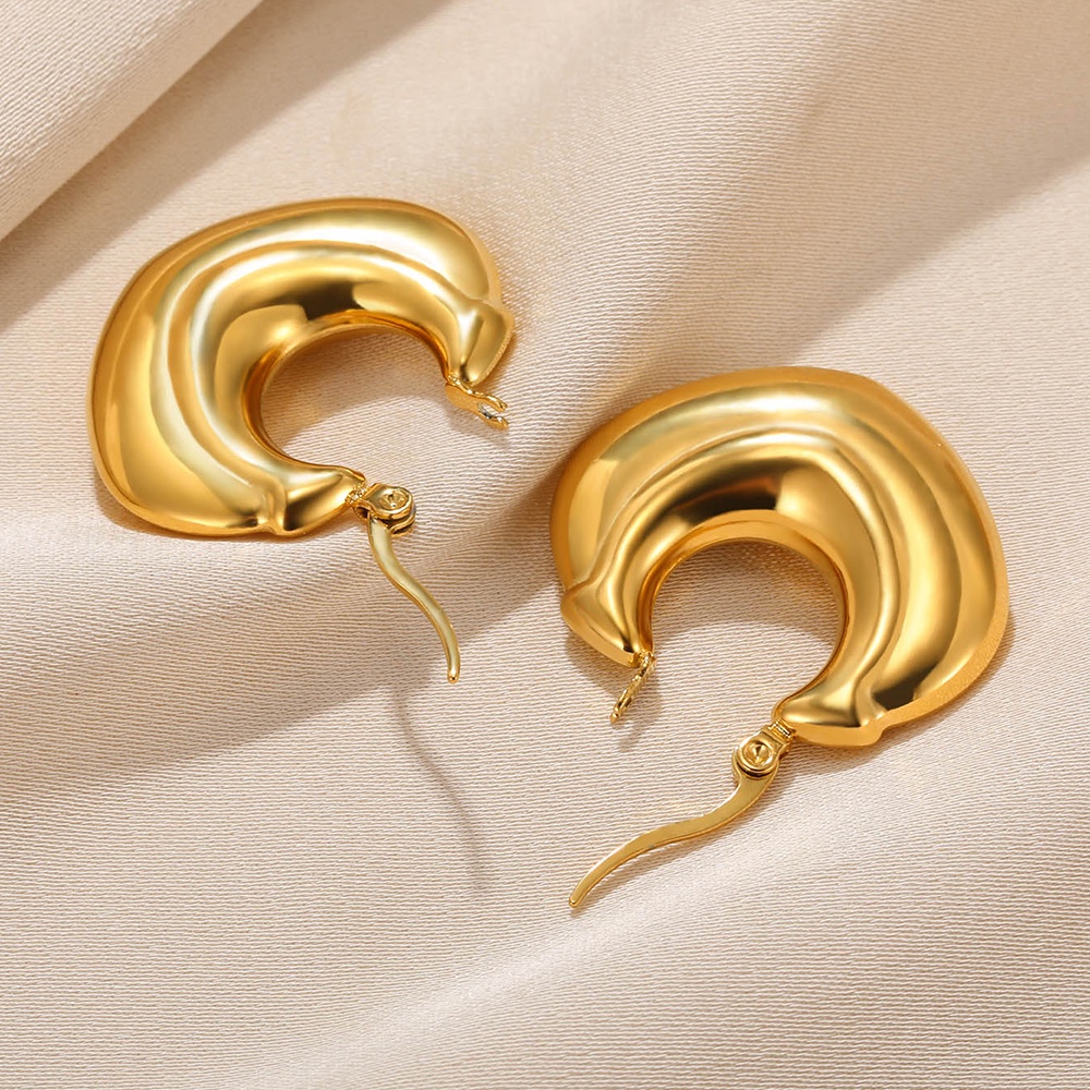 Đôi Khuyên Tai Tròn Bằng Thép Không Gỉ Màu Sắc Thời Trang Dành Cho Nữ