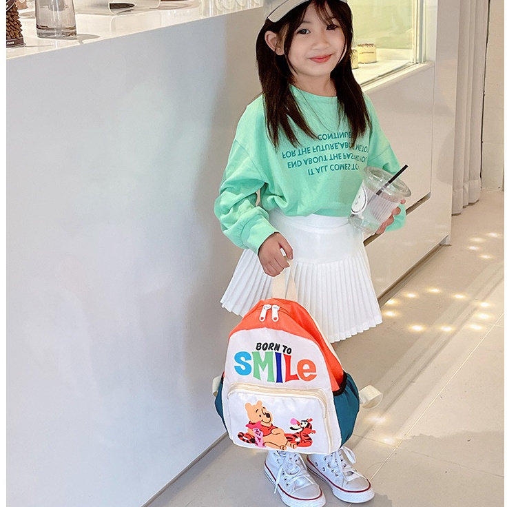 Balo-cặp siêu nhẹ cho bé học mầm non, đi chơi họa tiết hoạt hình dễ thương