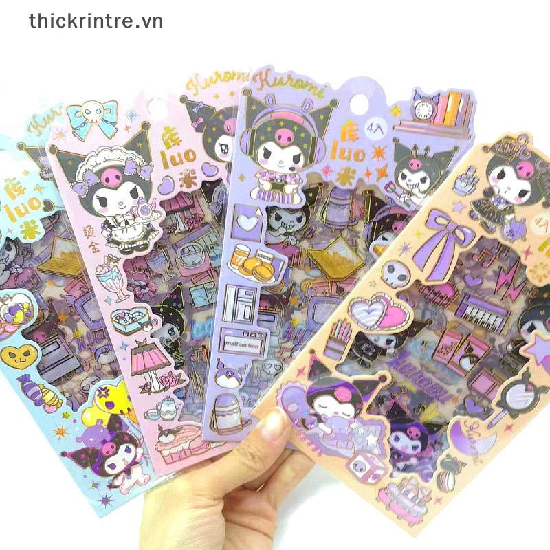 Set 4 Tấm Hình Dán sanrio kuromi Dễ Thương Chất Lượng Cao Trang Trí Sổ Tay diy vn