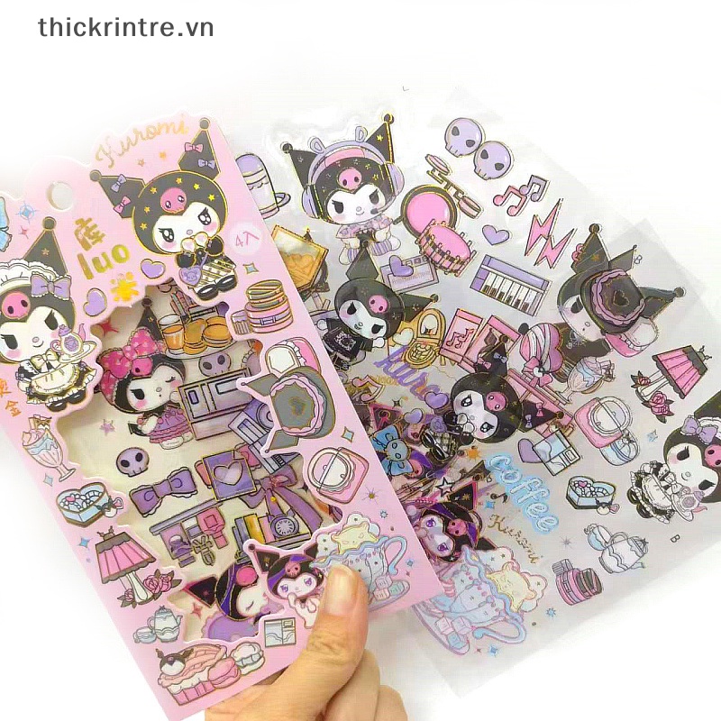 Set 4 Tấm Hình Dán sanrio kuromi Dễ Thương Chất Lượng Cao Trang Trí Sổ Tay diy vn