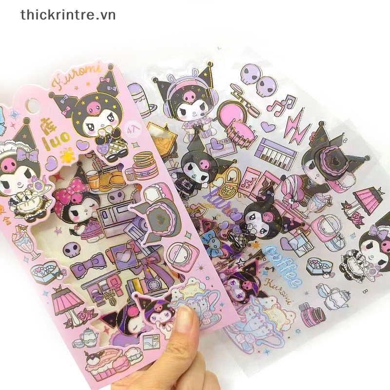 Set 4 Tấm Hình Dán sanrio kuromi Dễ Thương Chất Lượng Cao Trang Trí Sổ Tay diy vn