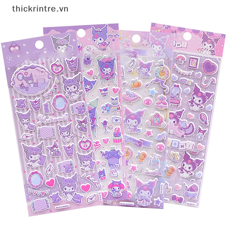 Sanrio Miếng Dán Trang Trí Hình Thỏ 3d Bằng Xốp Màu Tím Dễ Thương vn