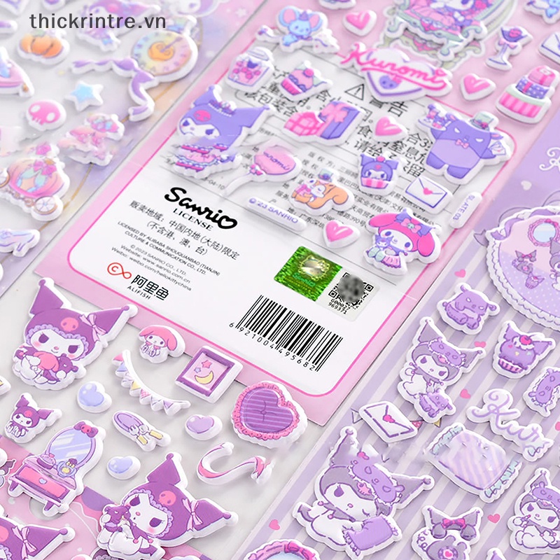 Sanrio Miếng Dán Trang Trí Hình Thỏ 3d Bằng Xốp Màu Tím Dễ Thương vn