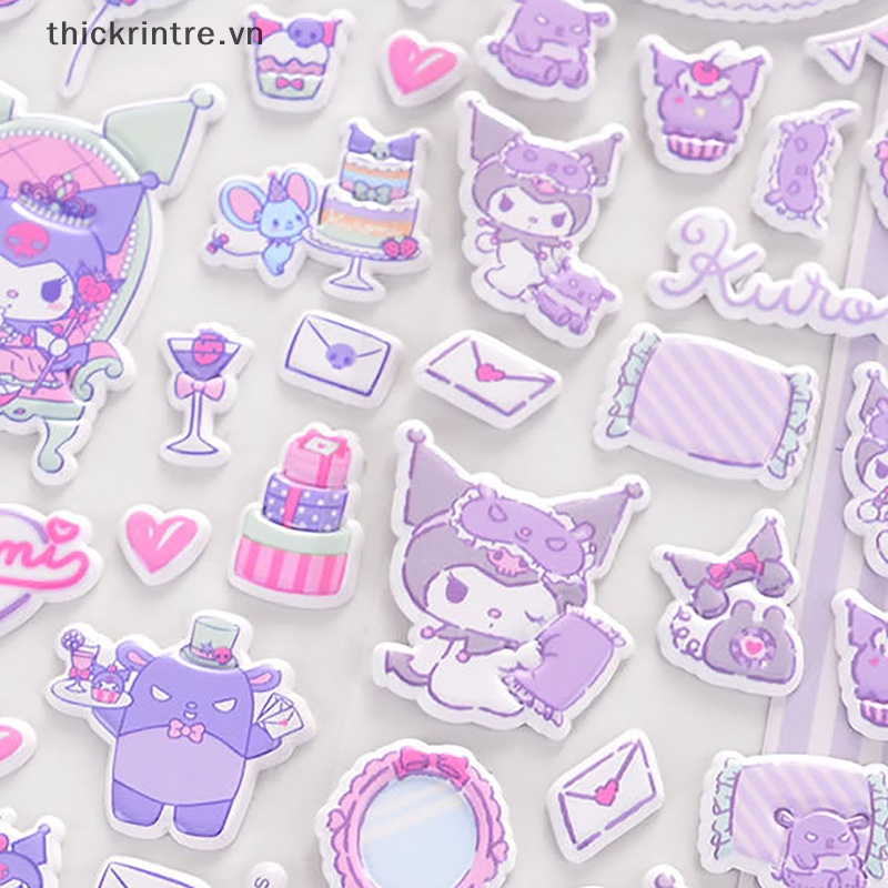 Sanrio Miếng Dán Trang Trí Hình Thỏ 3d Bằng Xốp Màu Tím Dễ Thương vn