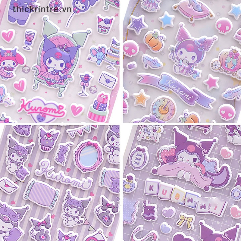 Sanrio Miếng Dán Trang Trí Hình Thỏ 3d Bằng Xốp Màu Tím Dễ Thương vn