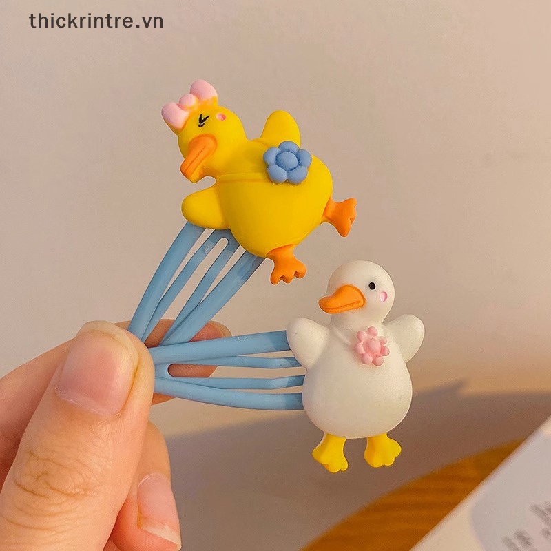 Kẹp Tóc Cao Su Co Giãn Hình Vịt Hoạt Hình Dễ Thương Cho Bé Gái