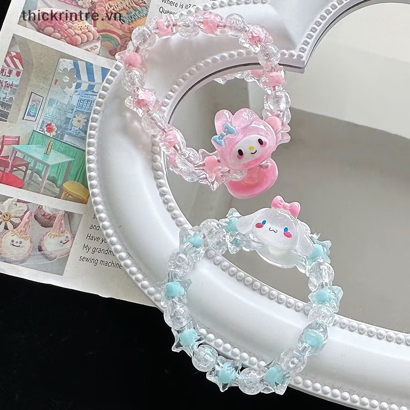 Th Vòng Tay Xỏ Hạt Pha Lê Nhân Tạo Hoạt Hình kawaii cinnamoroll kuromi Đáng Yêu Thời Trang Mới vn