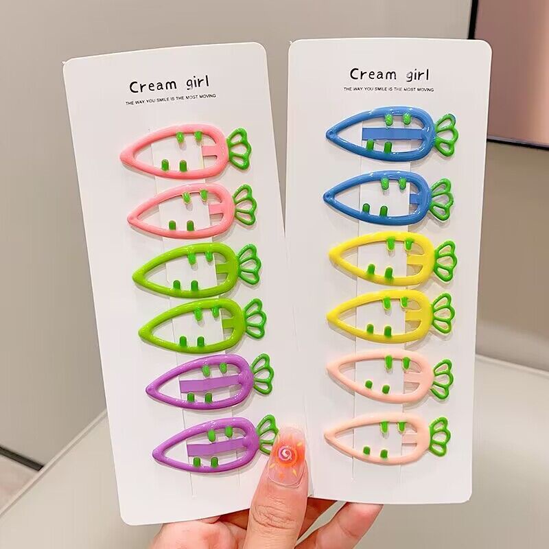 Bộ Kẹp Tóc Màu Kẹo Cà Rốt Dễ Thương Cho Bé Gái