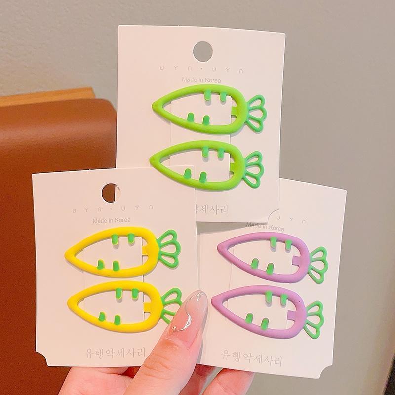 Bộ Kẹp Tóc Màu Kẹo Cà Rốt Dễ Thương Cho Bé Gái