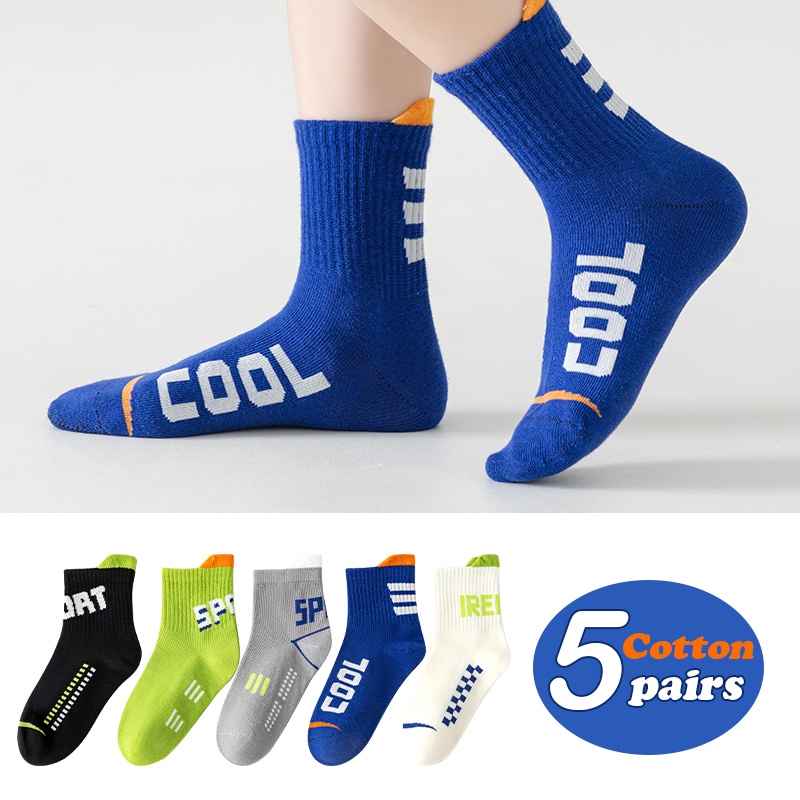 Set 5 đôi tất cotton thoải mái cho bé 3-15 tuổi