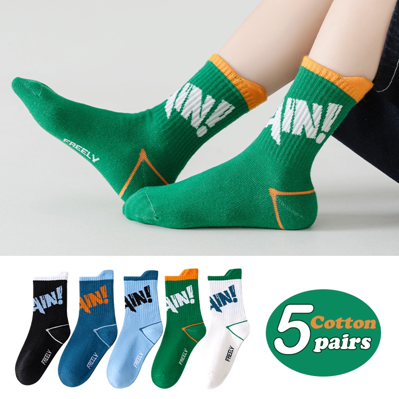 Set 5 đôi tất cotton thoải mái cho bé 3-15 tuổi