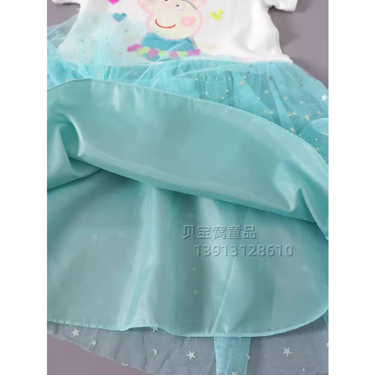 Đầm thun phối voan hình peppa pig hàng H&M xuất