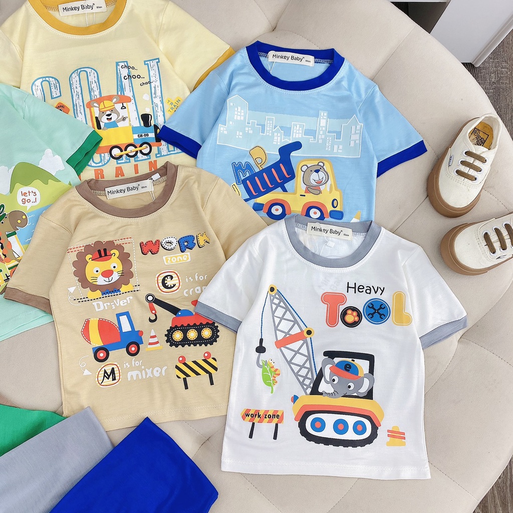 Đồ bộ tay ngắn quần dài thun lạnh cho bé trai bé gái , vải mềm mát thoáng khí, in hình dễ thương cho bé.