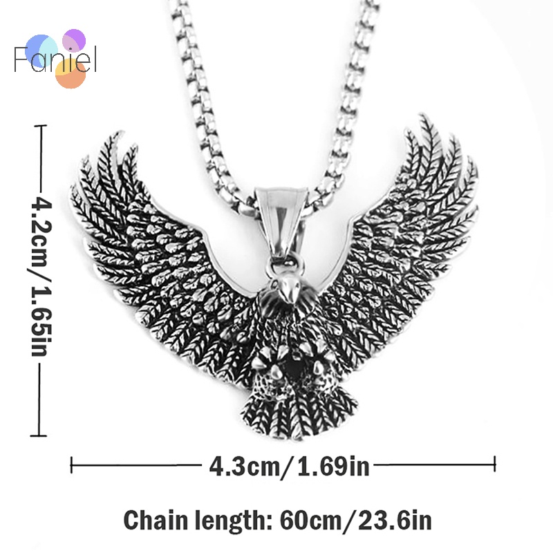 Vòng cổ Mặt Đại Bàng Bay Bằng Thép Không Gỉ vintage Cho Nam