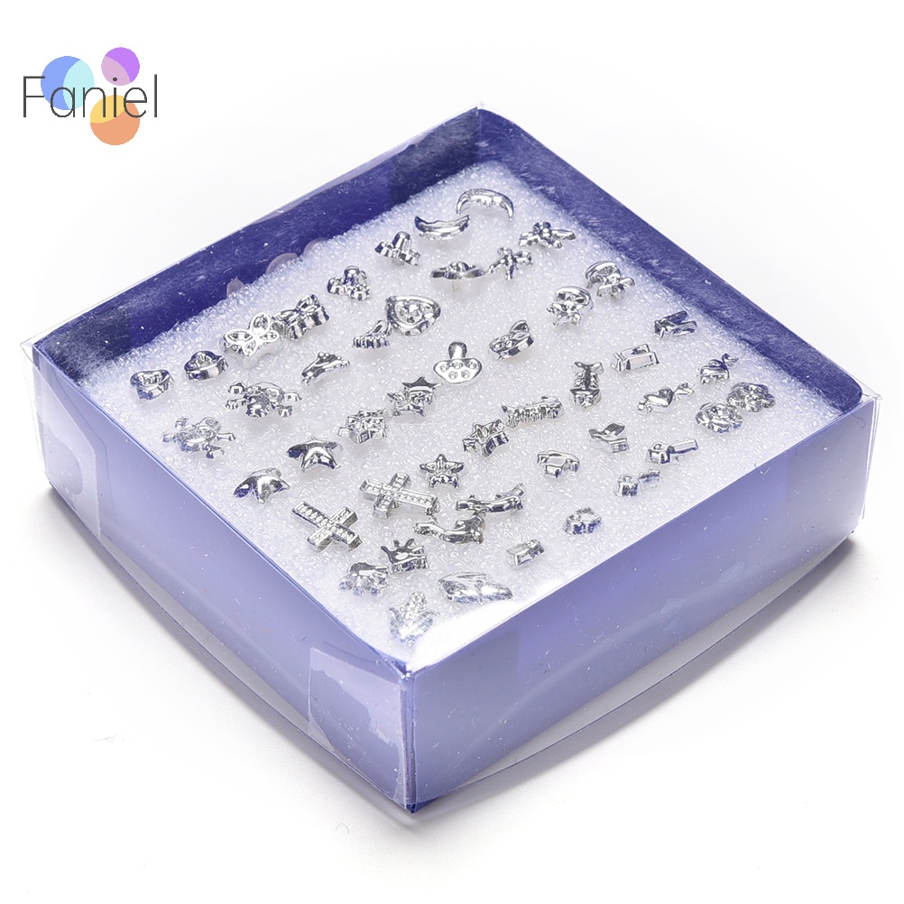 Set 24 Đôi Bông Tai Nhựa Mạ Bạc Thời Trang Bán Sỉ M I