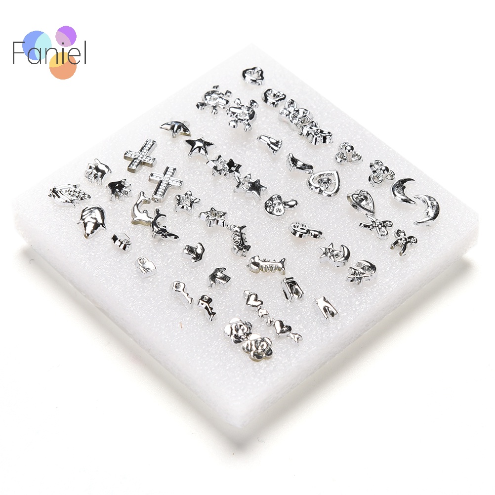 Set 24 Đôi Bông Tai Nhựa Mạ Bạc Thời Trang Bán Sỉ M I