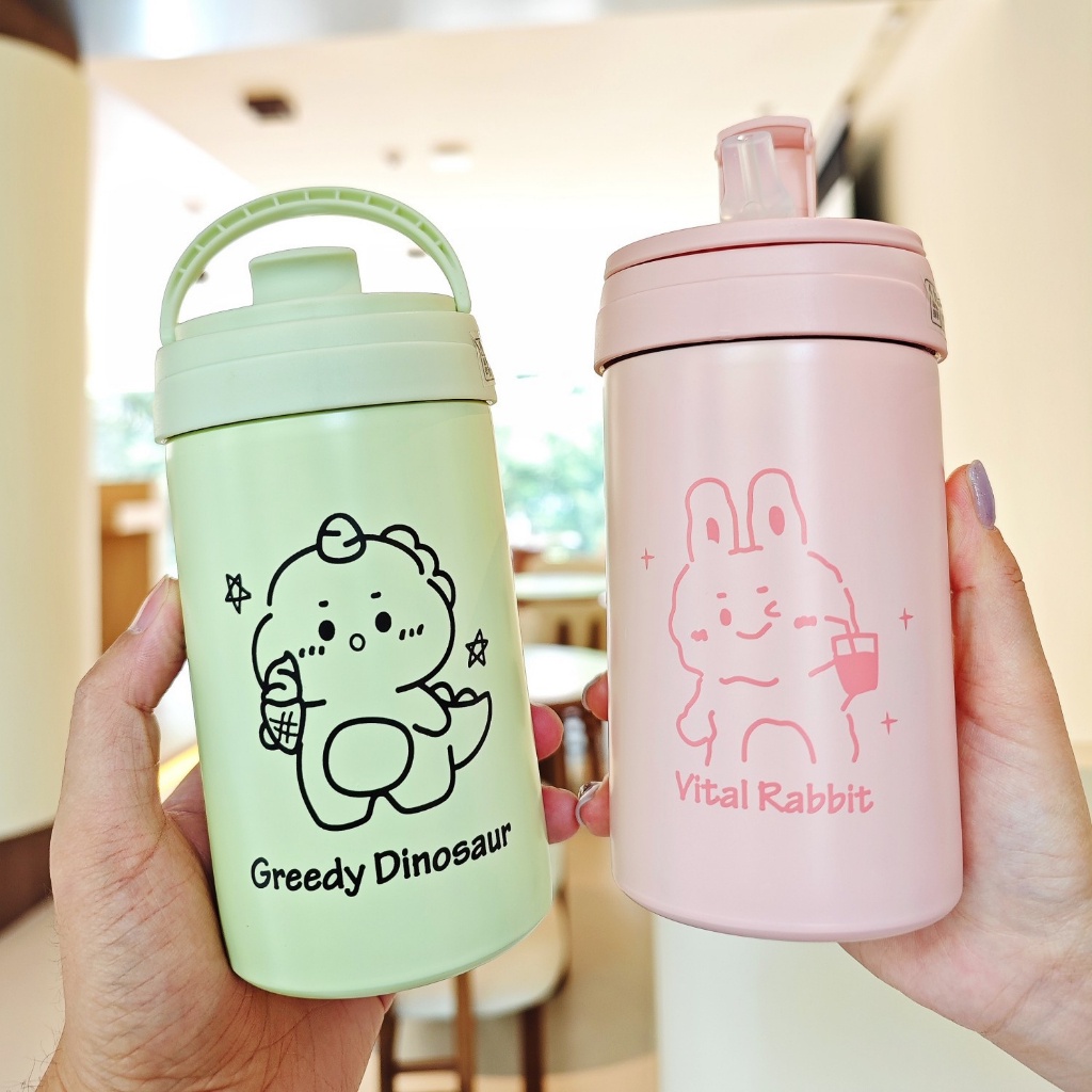 Bình nước bình giữ nhiệt inox 316 khủng long panda dễ thương ILAHUI Phụ kiện và Quà tặng