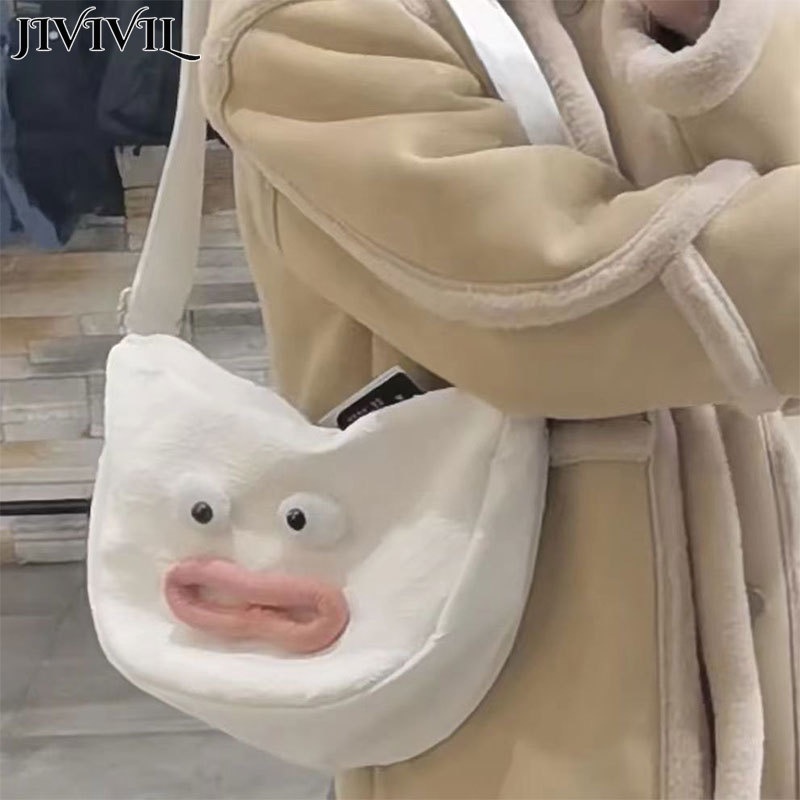 HT XIANSHENG Túi Đeo Chéo Hình Bánh Bao Phong Cách ins Nhật Bản Dễ Thương Vui Nhộn Cho Nữ