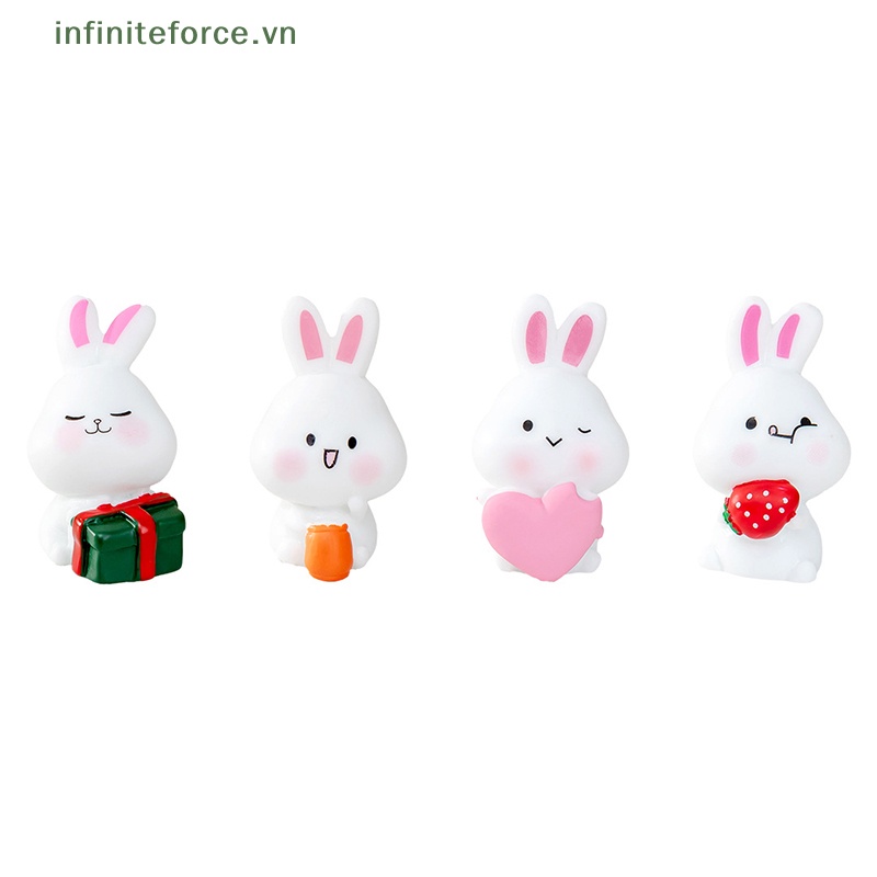 Tượng Thỏ Hoạt Hình mini Bằng Nhựa resin Dễ Thương Sáng Tạo Trang Trí Tiểu Cảnh