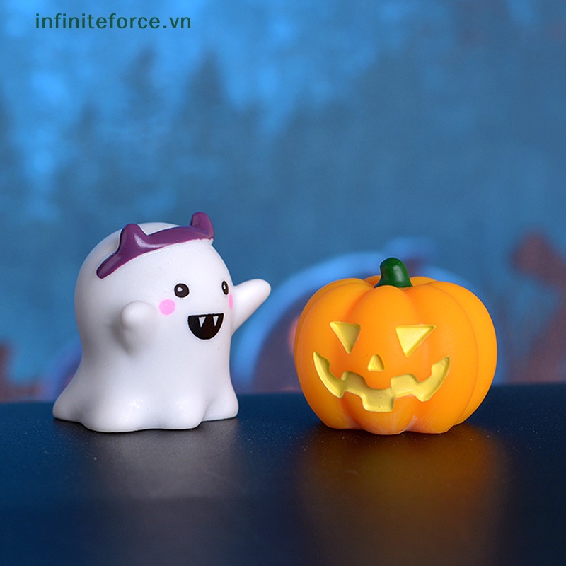 Tượng Ma Cà Rồng Bí Ngô mini Bằng Nhựa resin Dễ Thương Trang Trí Tiểu Cảnh halloween