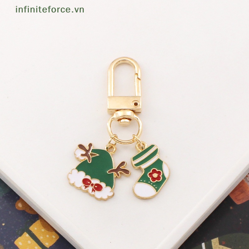 Móc Khóa Kim Loại Hình Ông Già Noel Tuần Lộc Giáng Sinh