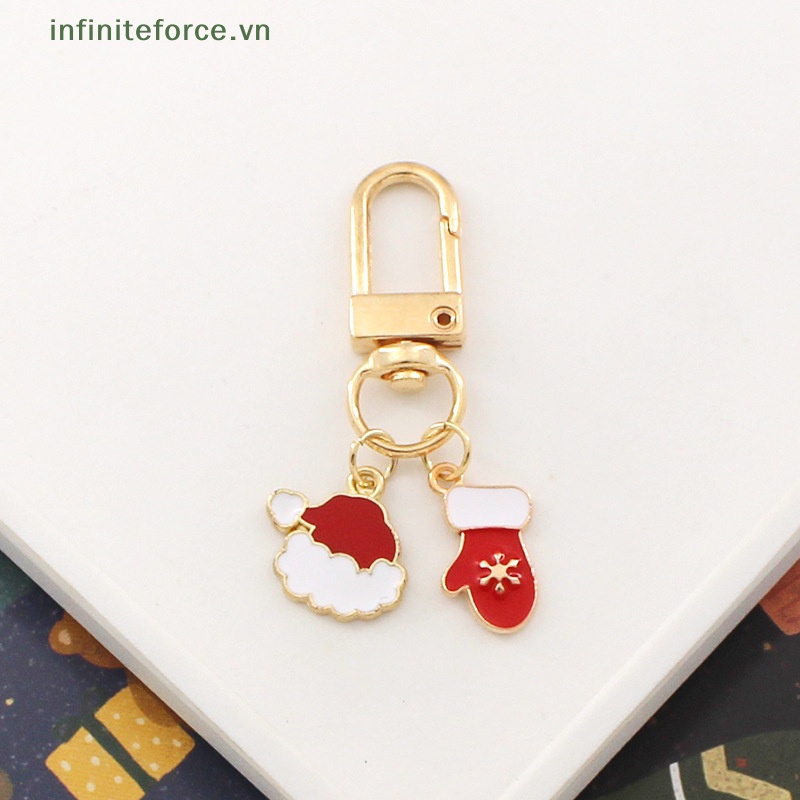 Móc Khóa Kim Loại Hình Ông Già Noel Tuần Lộc Giáng Sinh