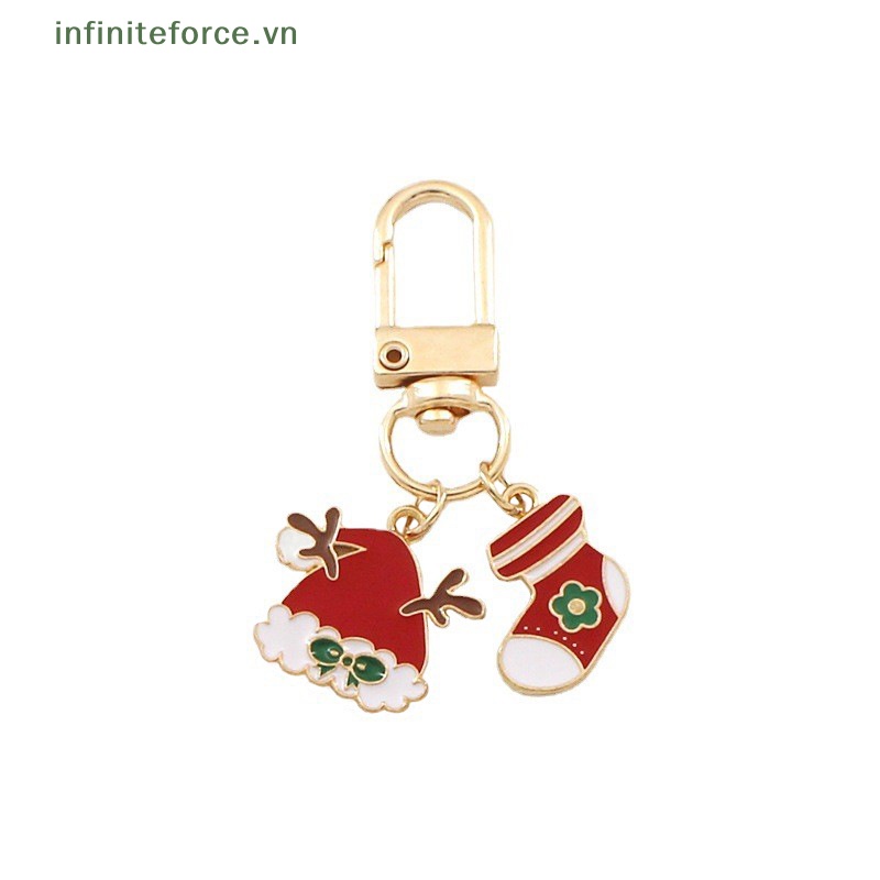 Móc Khóa Kim Loại Hình Ông Già Noel Tuần Lộc Giáng Sinh